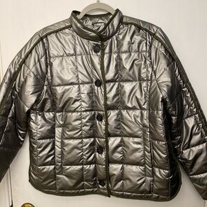 Shiny Silver/Pewter Quilted Jacket